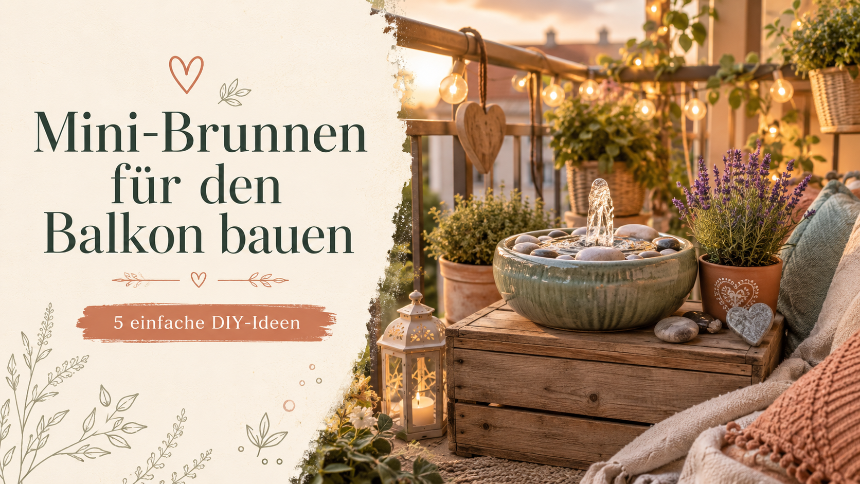 Mini-Brunnen für den Balkon bauen: 5 einfache DIY-Ideen für deine Balkon-Oase