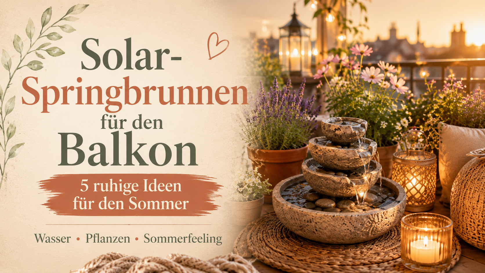 Solar Springbrunnen Balkon: 5 ruhige Ideen für den Sommer