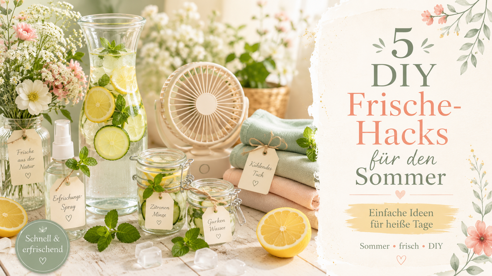 DIY Frische-Hacks für den Sommer: 5 einfache Ideen für heiße Tage