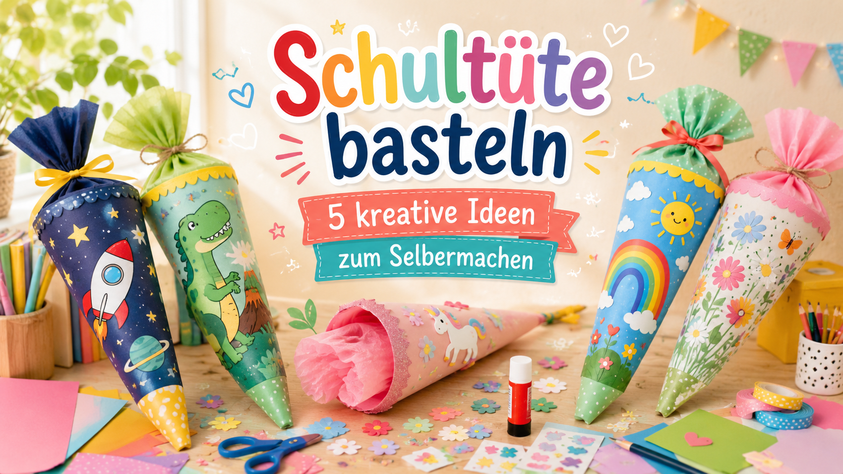 Schultüte basteln: 5 kreative Ideen zum Selbermachen