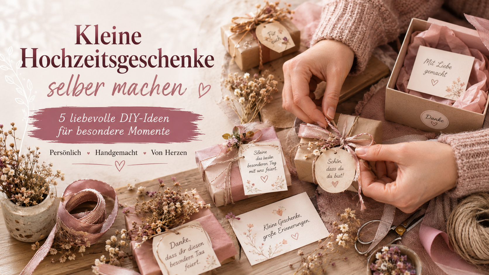 Kleine Hochzeitsgeschenke selber machen: 5 liebevolle DIY-Ideen für besondere Momente