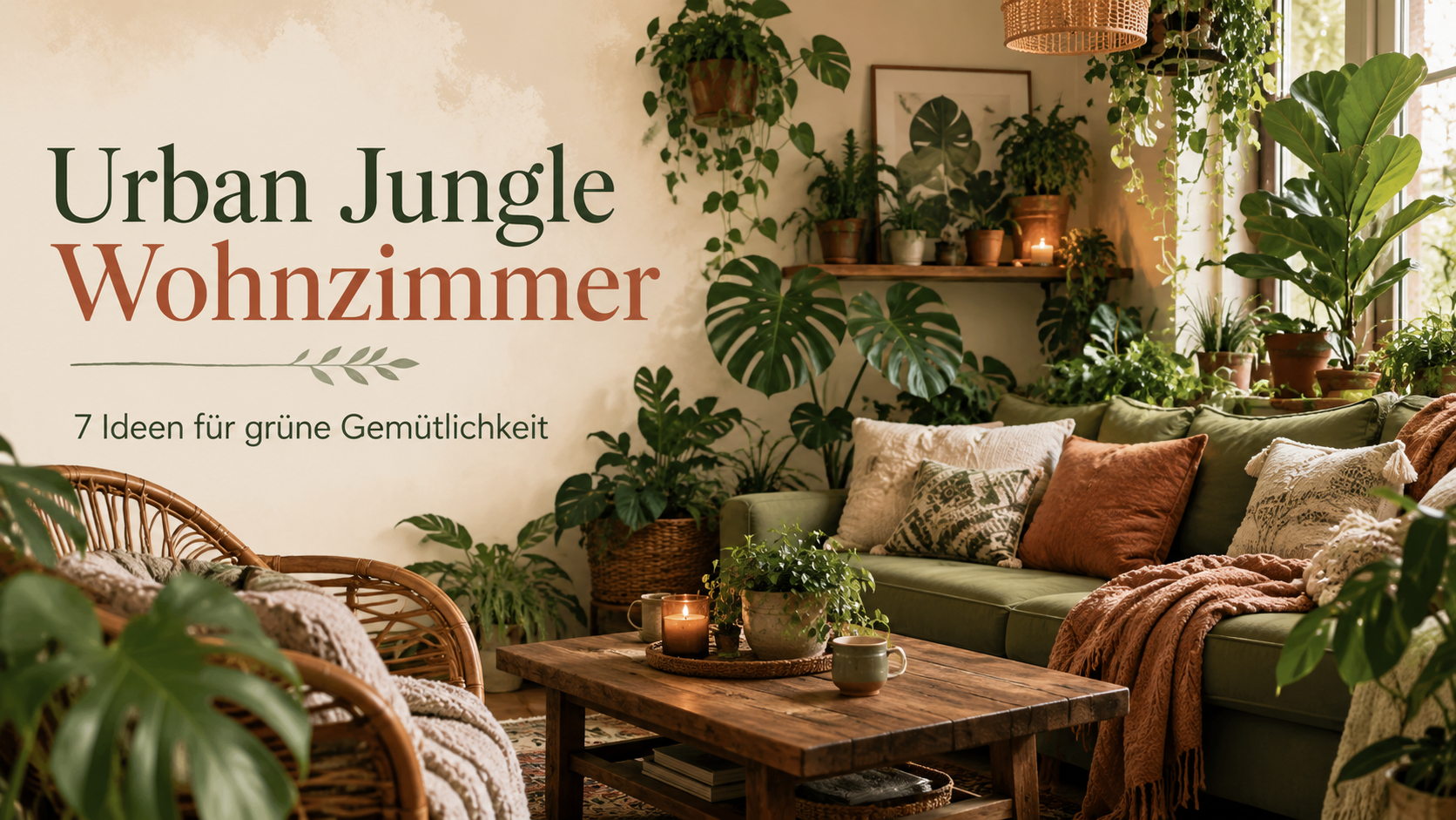 Urban Jungle Wohnzimmer: 7 Ideen für grüne Gemütlichkeit