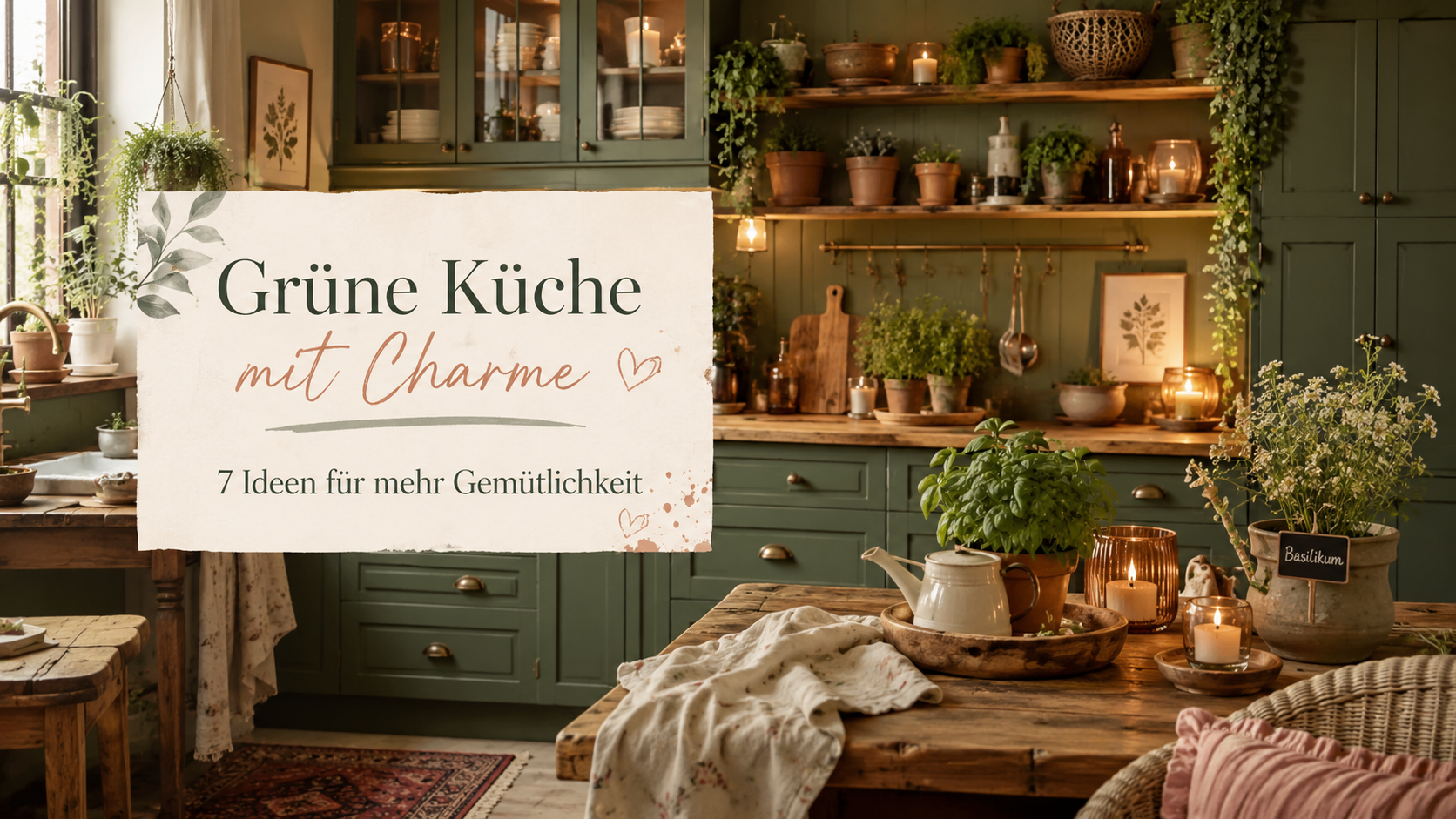 Grüne Küche mit Charme: 7 Ideen für mehr Gemütlichkeit