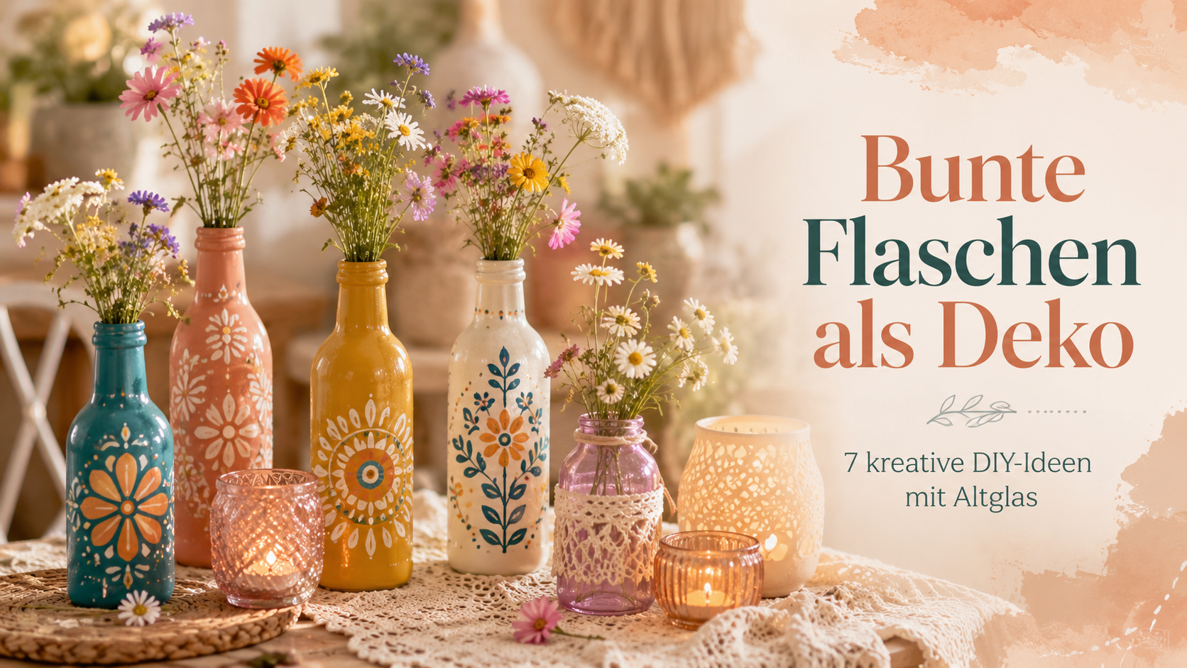 Bunte Flaschen als Deko: 7 kreative DIY-Ideen zum Selbermachen