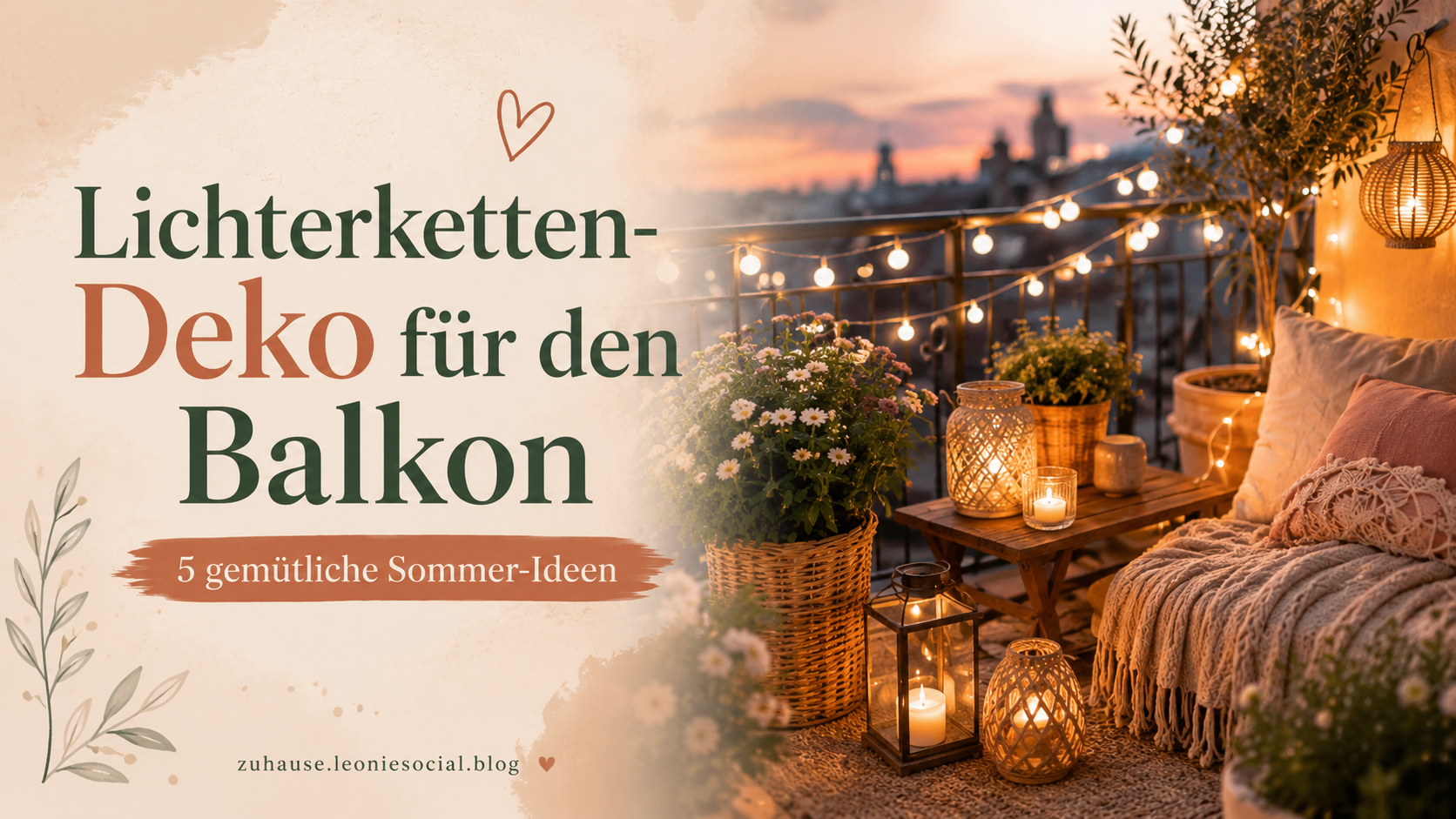 Lichterketten Deko für den Balkon: 5 gemütliche Sommer-Ideen