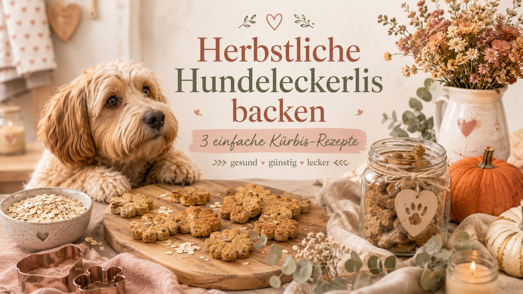 Hundeleckerlis backen: 3 einfache Kürbis-Rezepte für den Herbst