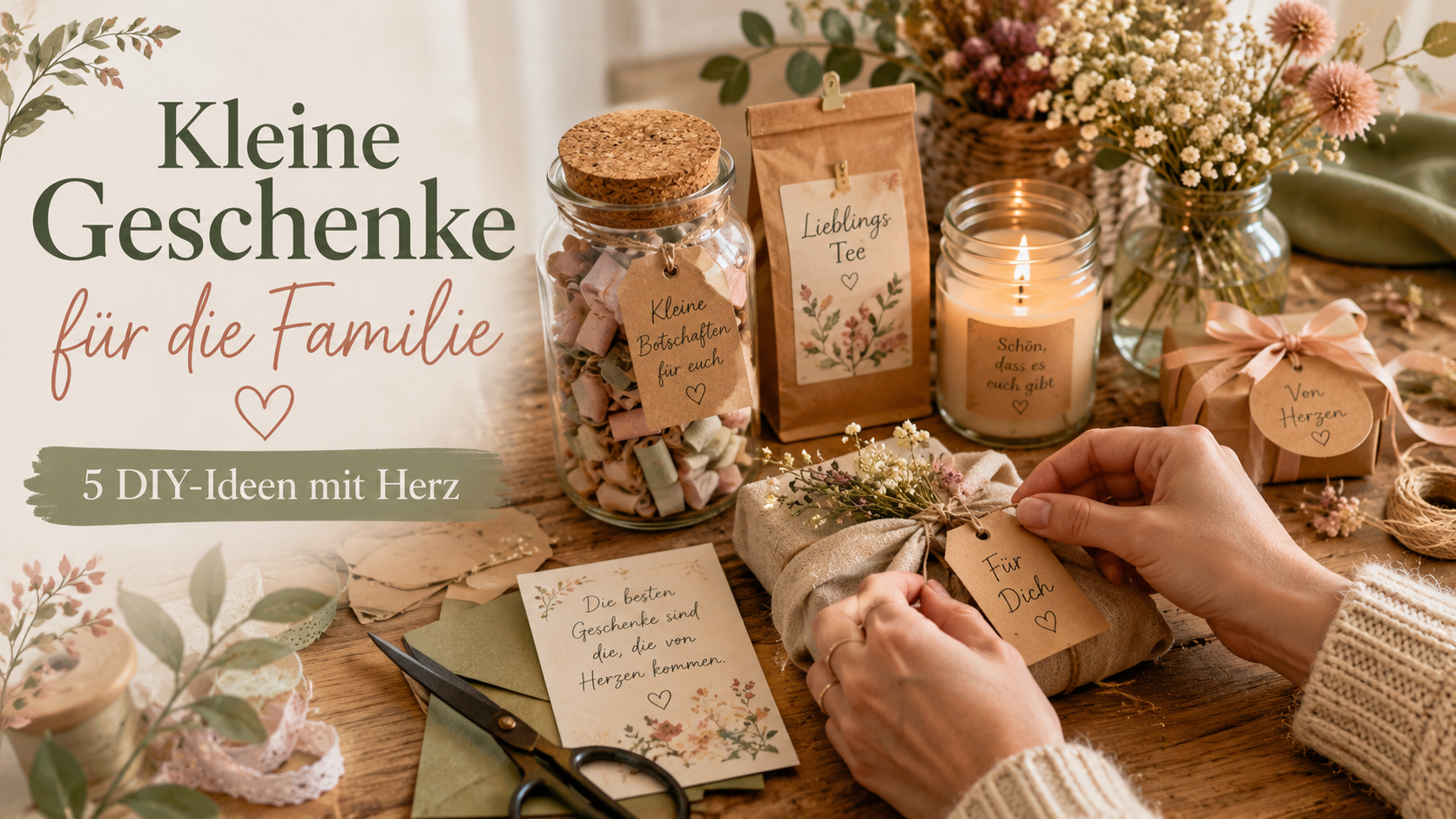 Geschenke für die Familie selber machen: 5 kleine DIY-Ideen mit Herz