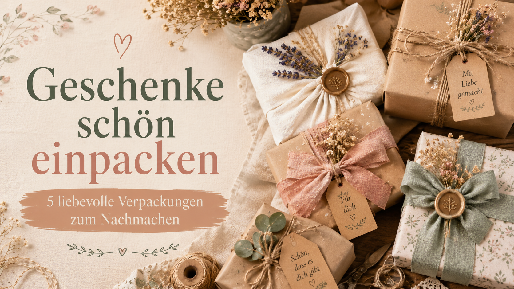 Geschenke schön einpacken: 5 liebevolle DIY-Ideen mit Charme