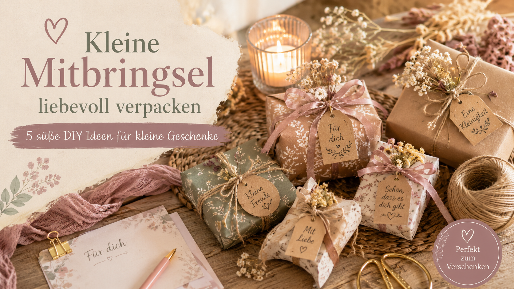 Mitbringsel liebevoll verpacken: 5 süße DIY-Ideen für kleine Geschenke