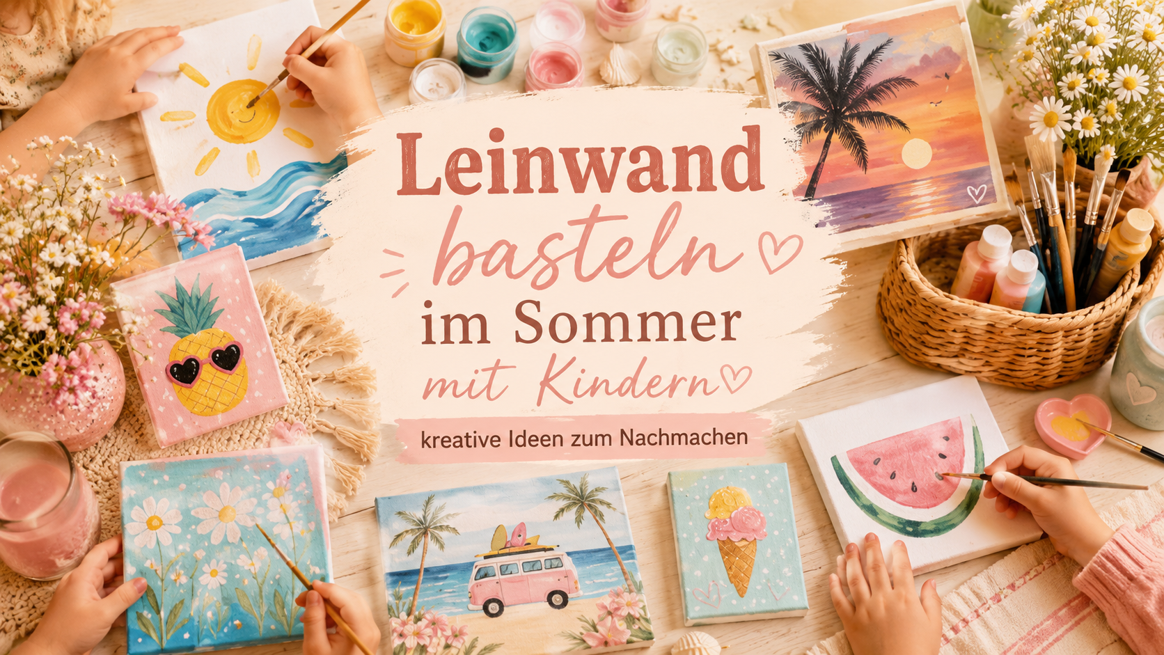Leinwand basteln mit Kindern: 5 sommerliche DIY-Ideen zum Nachmachen