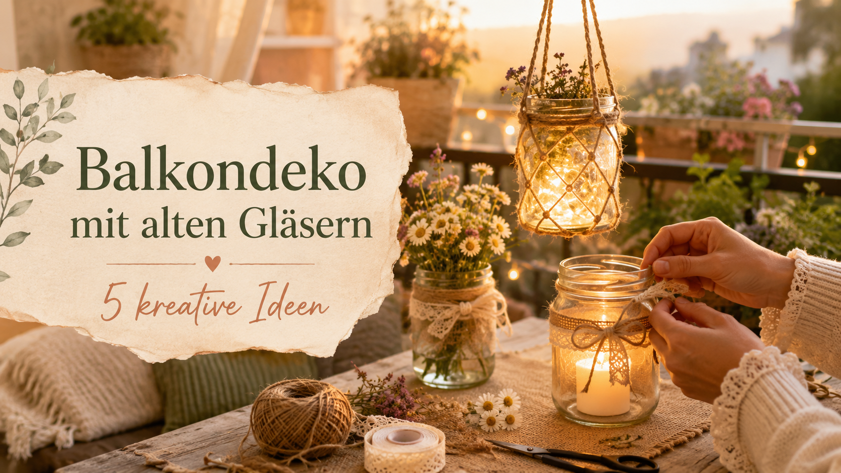 Balkondeko mit alten Gläsern: 5 kreative DIY-Ideen für deinen Balkon