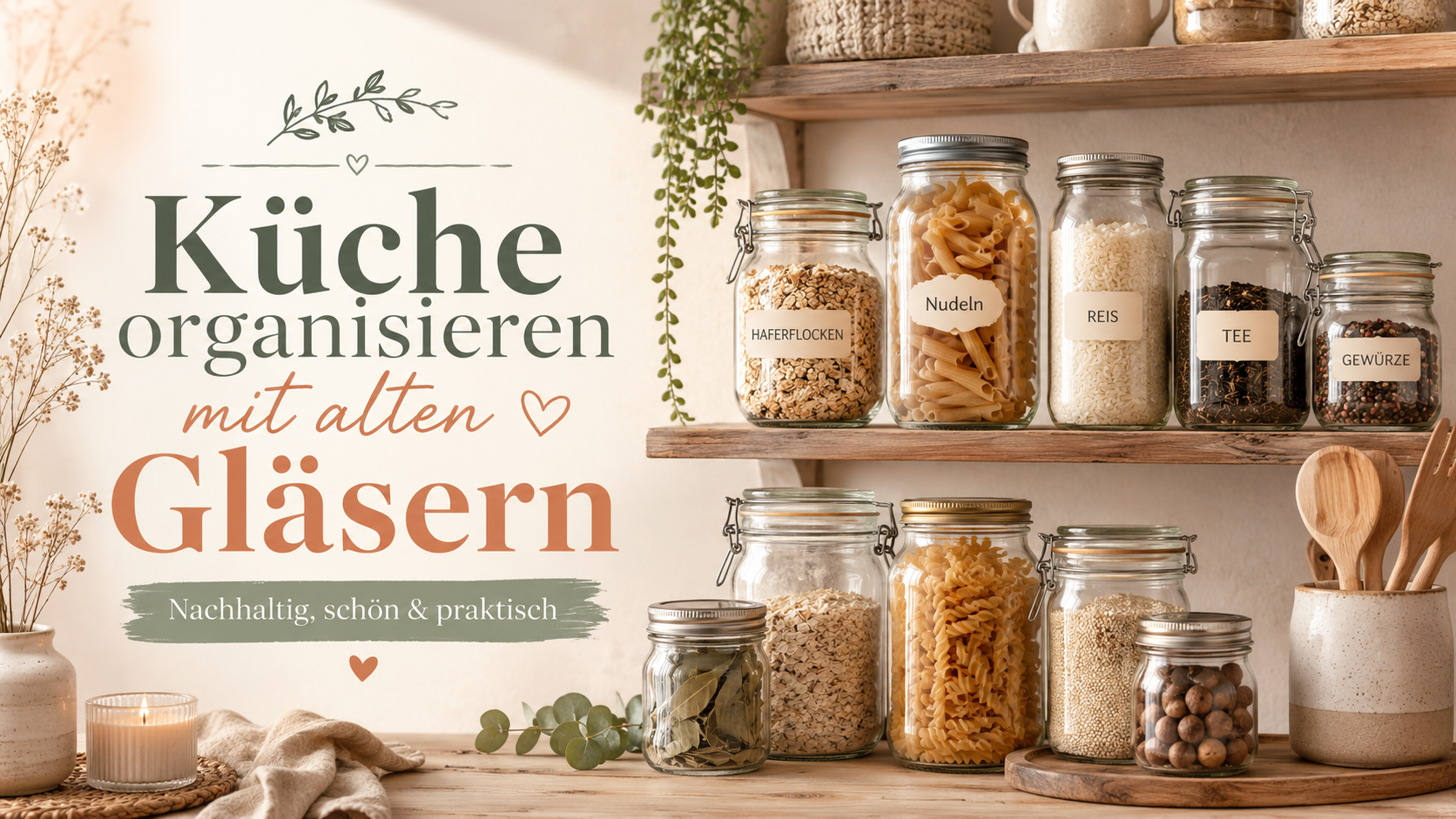 Küche organisieren mit alten Gläsern: 5 einfache Ideen für mehr Ordnung