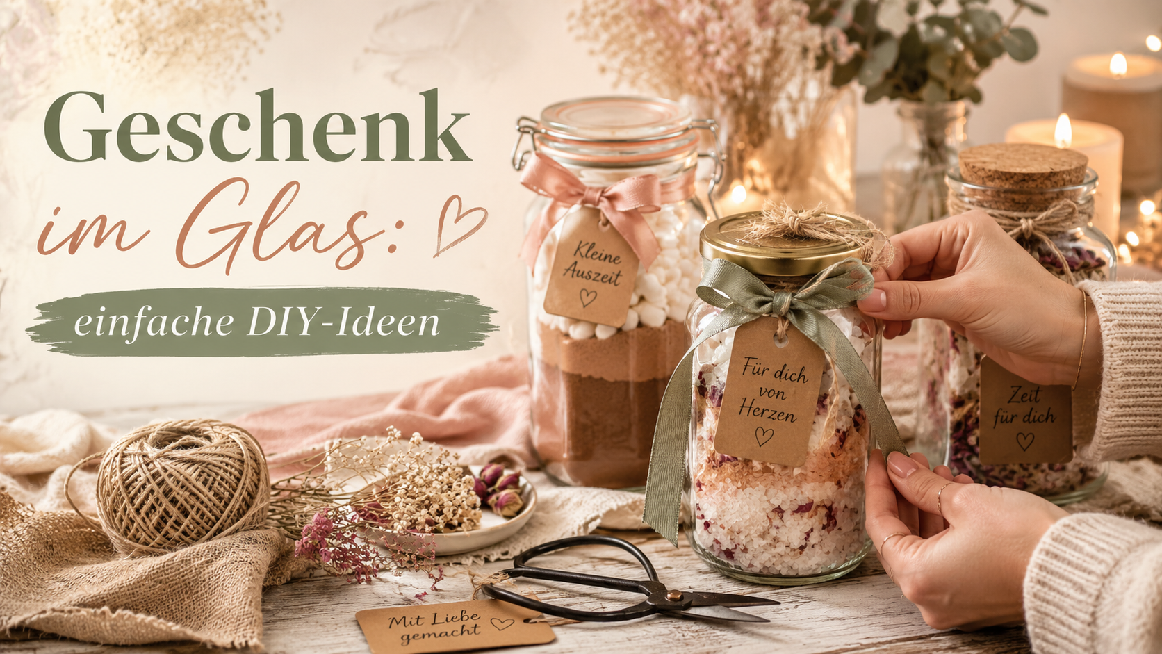 Geschenk im Glas selber machen: 5 einfache DIY-Ideen mit Liebe