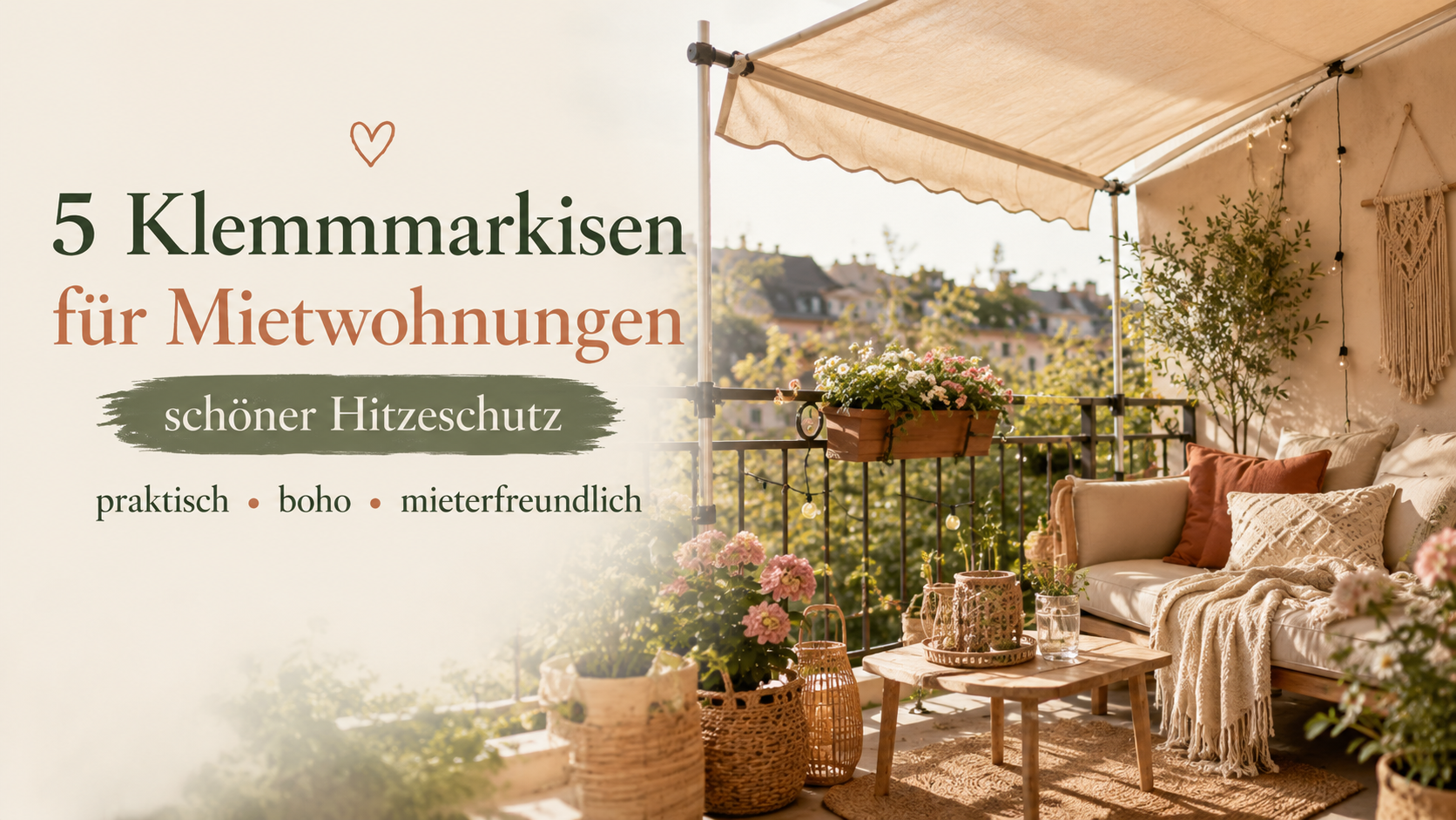 Klemmmarkise ohne Bohren: 5 schöne Ideen für Mietwohnungen