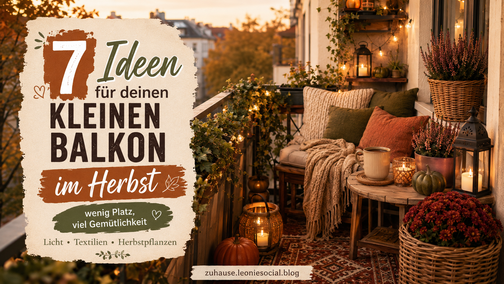 Kleiner Balkon im Herbst: 7 gemütliche Ideen mit wenig Platz