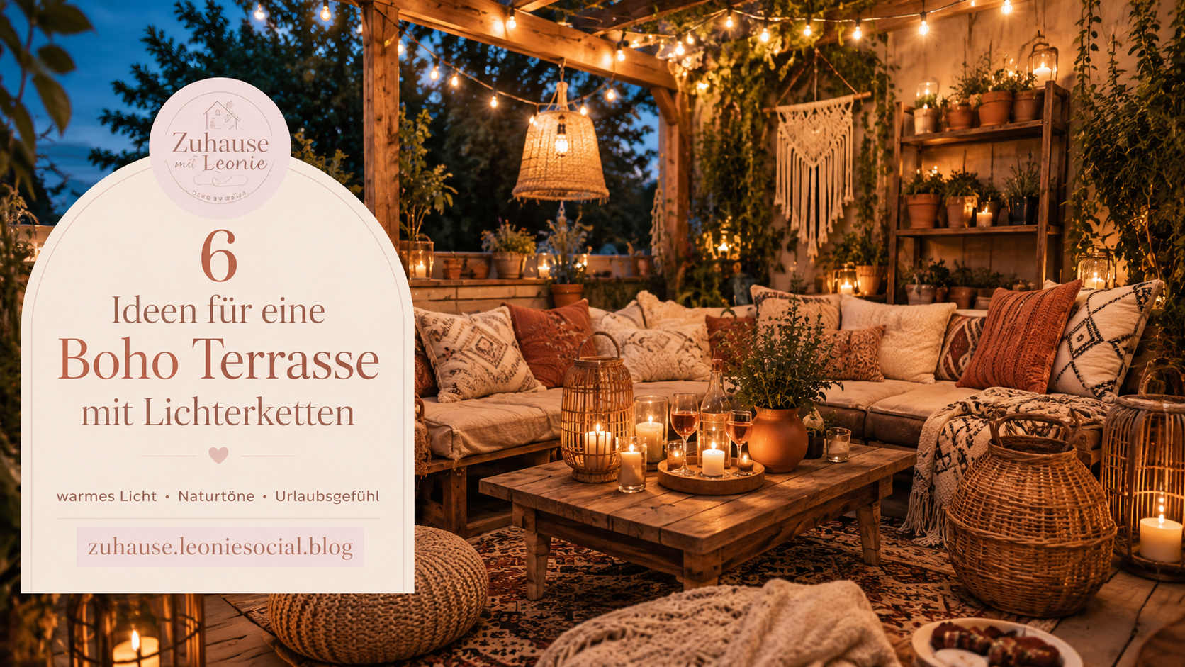 Boho Terrasse mit Lichterketten: 6 gemütliche Ideen für deinen Outdoor-Bereich