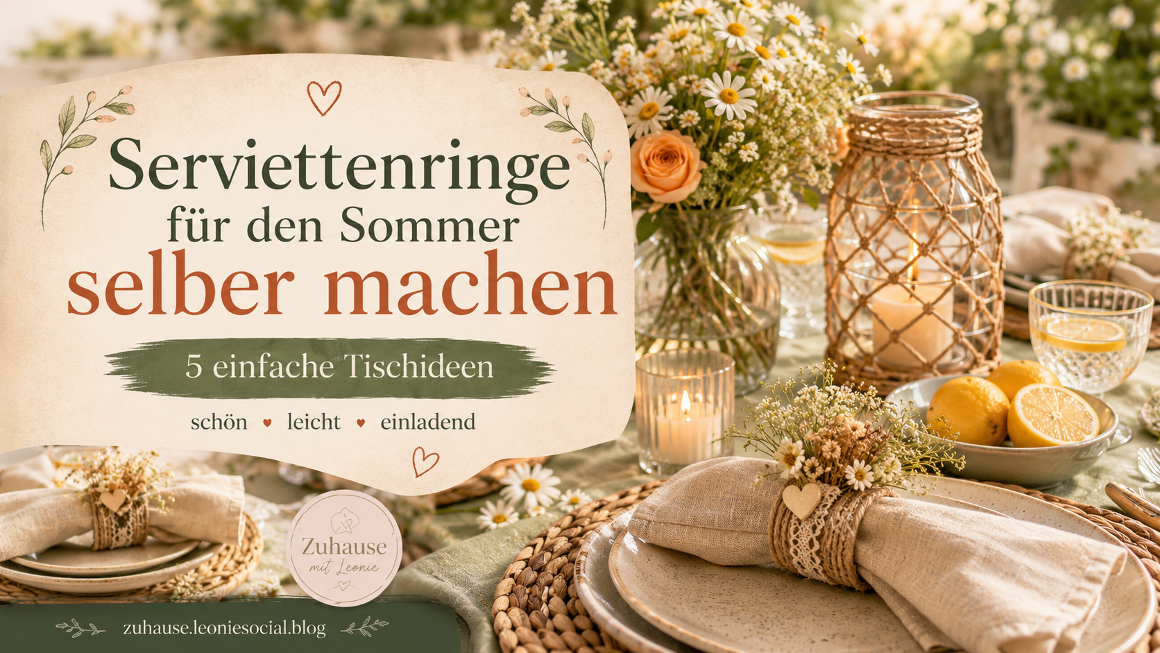 Serviettenringe selber machen: 5 einfache Sommer-Ideen für deine Tischdeko