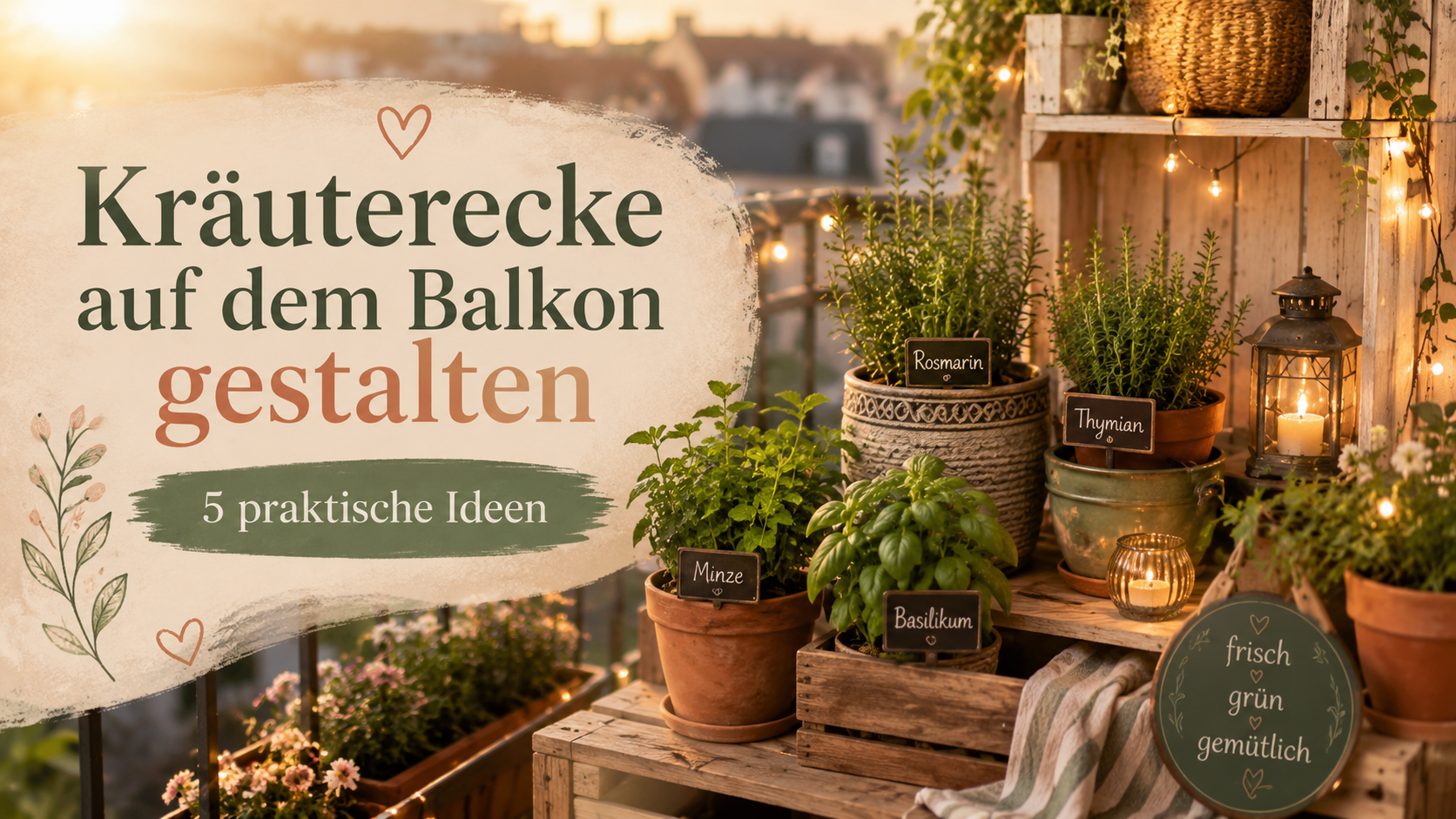 Kräuterecke auf dem Balkon gestalten: 5 praktische Ideen für frische Kräuter & gemütliche Deko