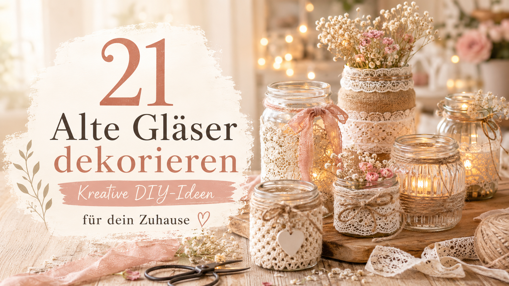 Alte Gläser dekorieren: 21 kreative DIY-Ideen für dein Zuhause