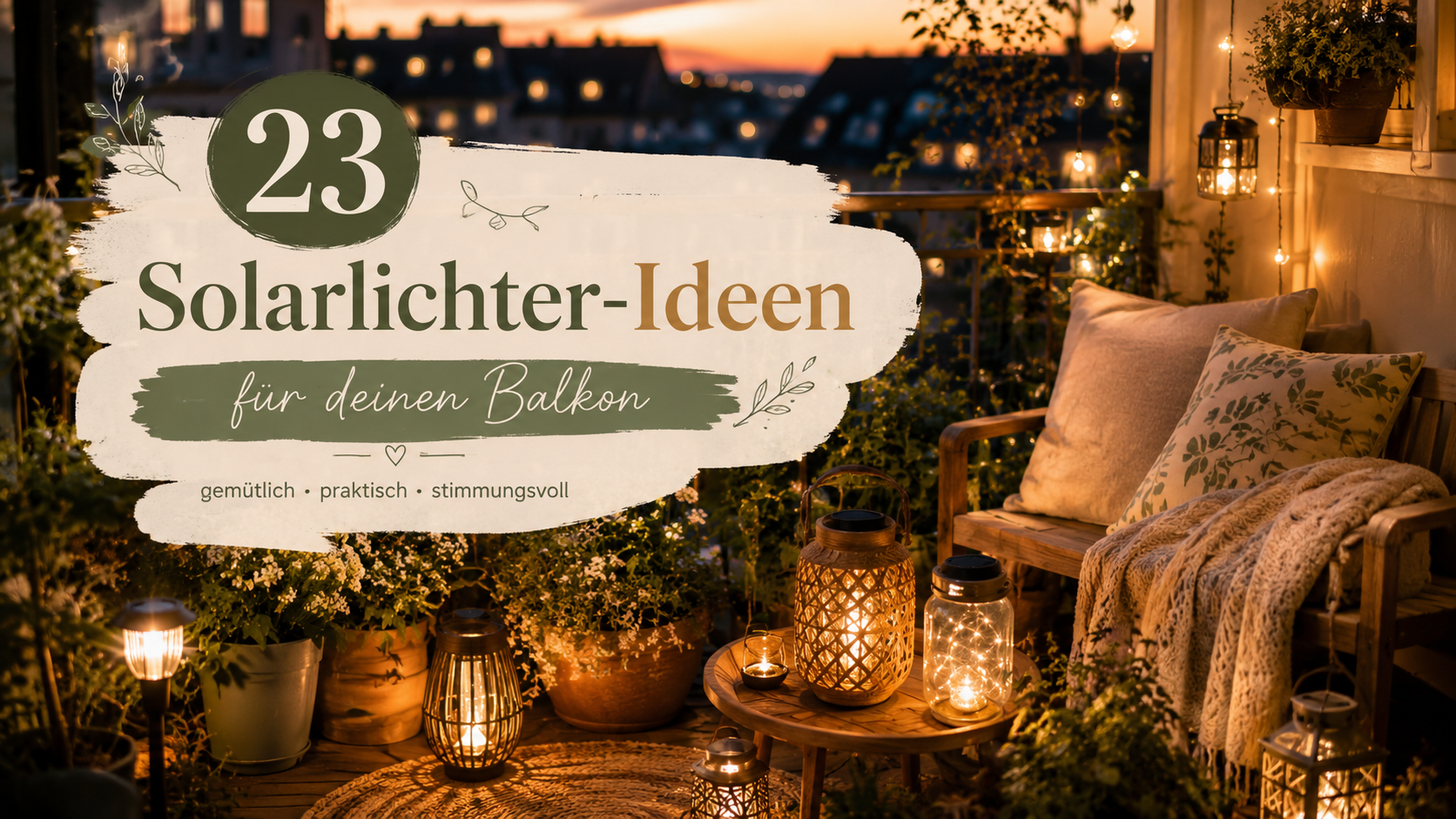 Solarlichter-Ideen Balkon: 23 gemütliche Ideen ohne Kabelchaos