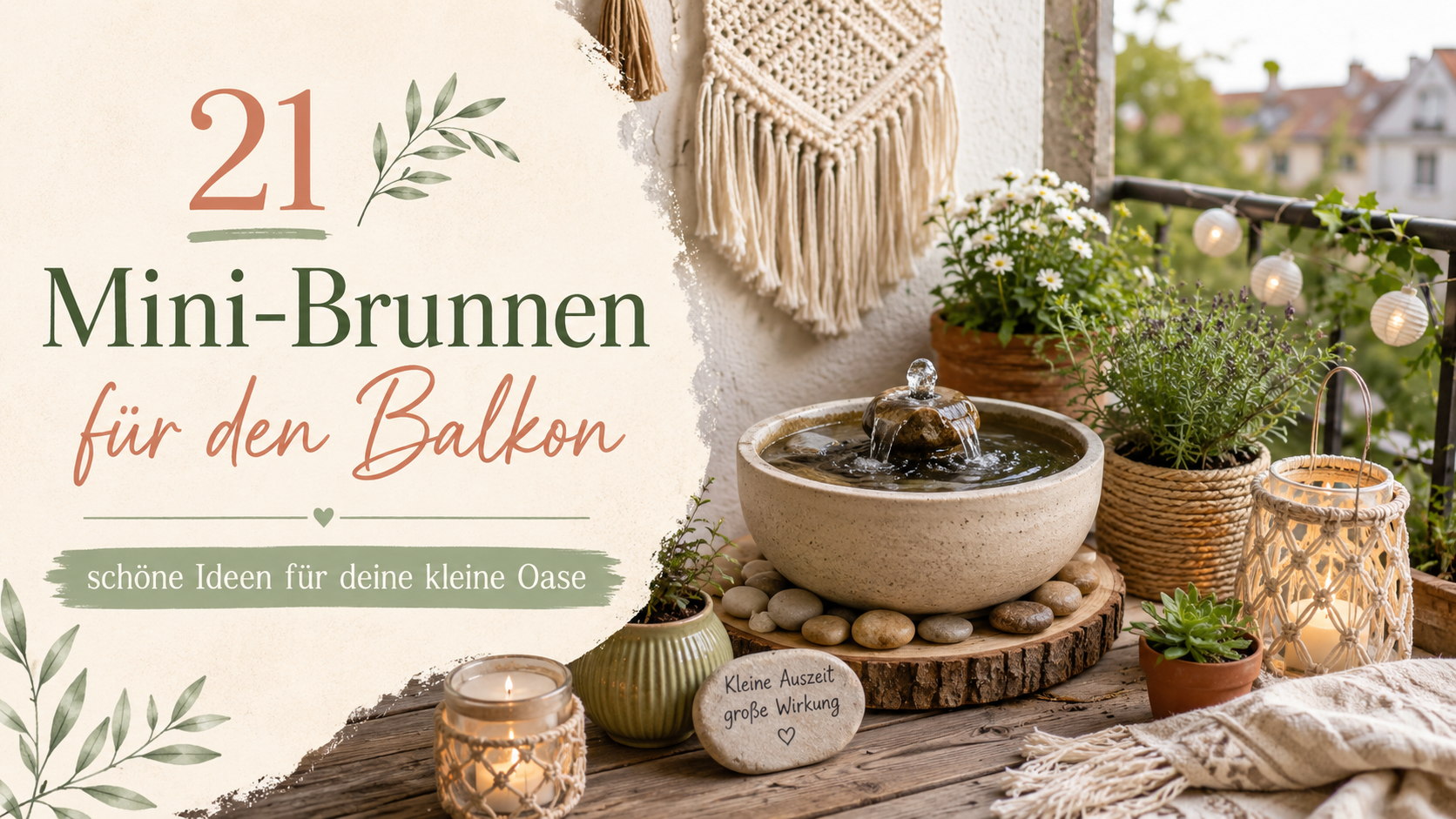 Mini-Brunnen Balkon: 21 schöne Ideen für deine kleine Oase