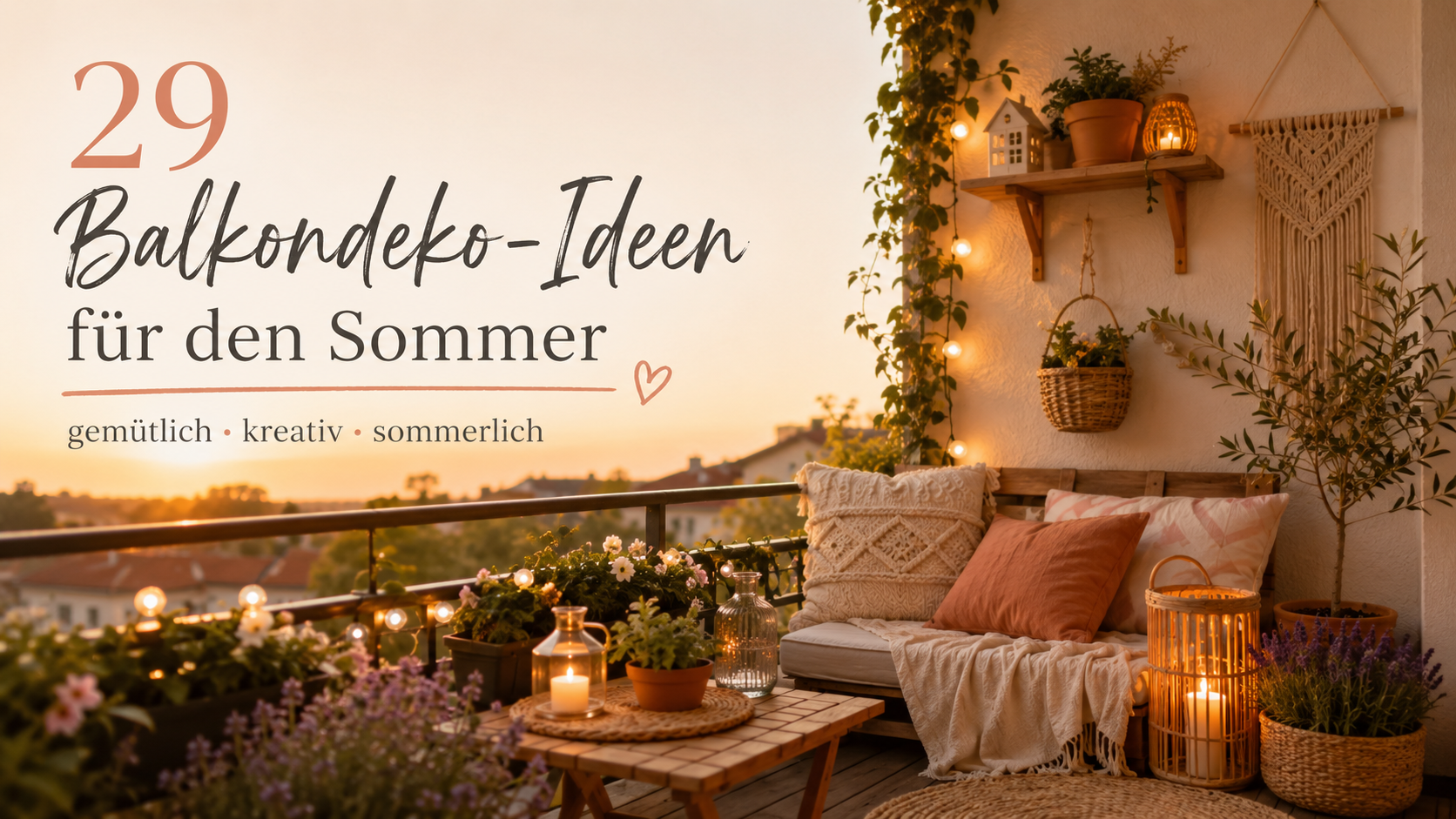 Balkondeko für den Sommer: 29 einfache Ideen für deinen Balkon