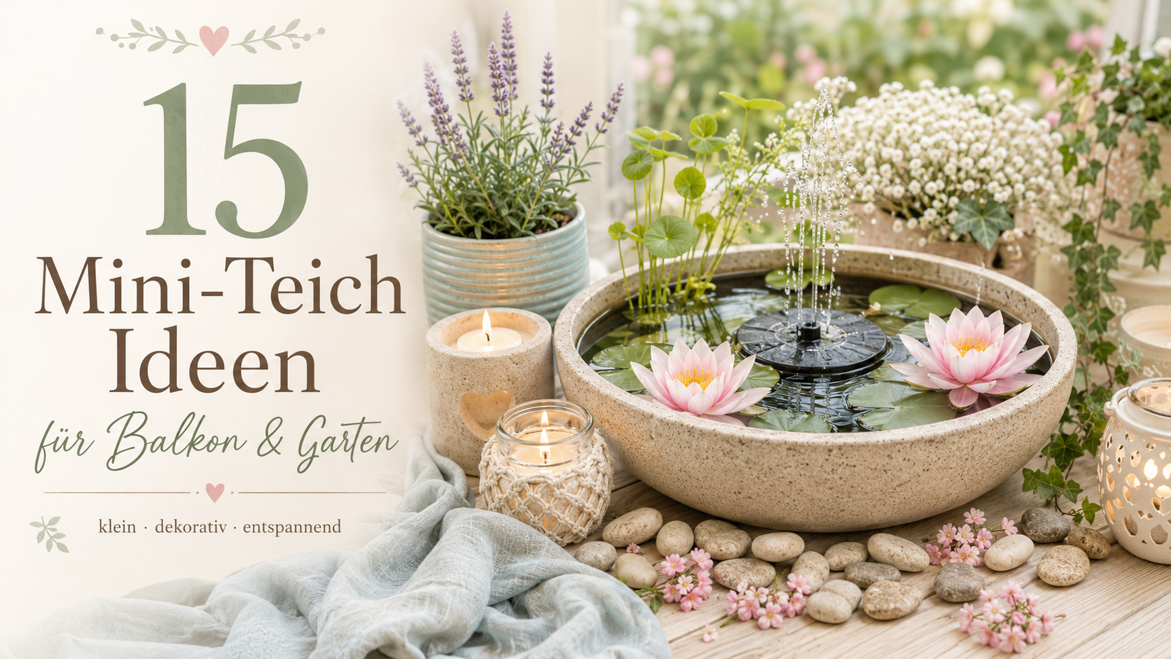 Mini-Teich Ideen: 15 schöne DIYs für Balkon & Garten