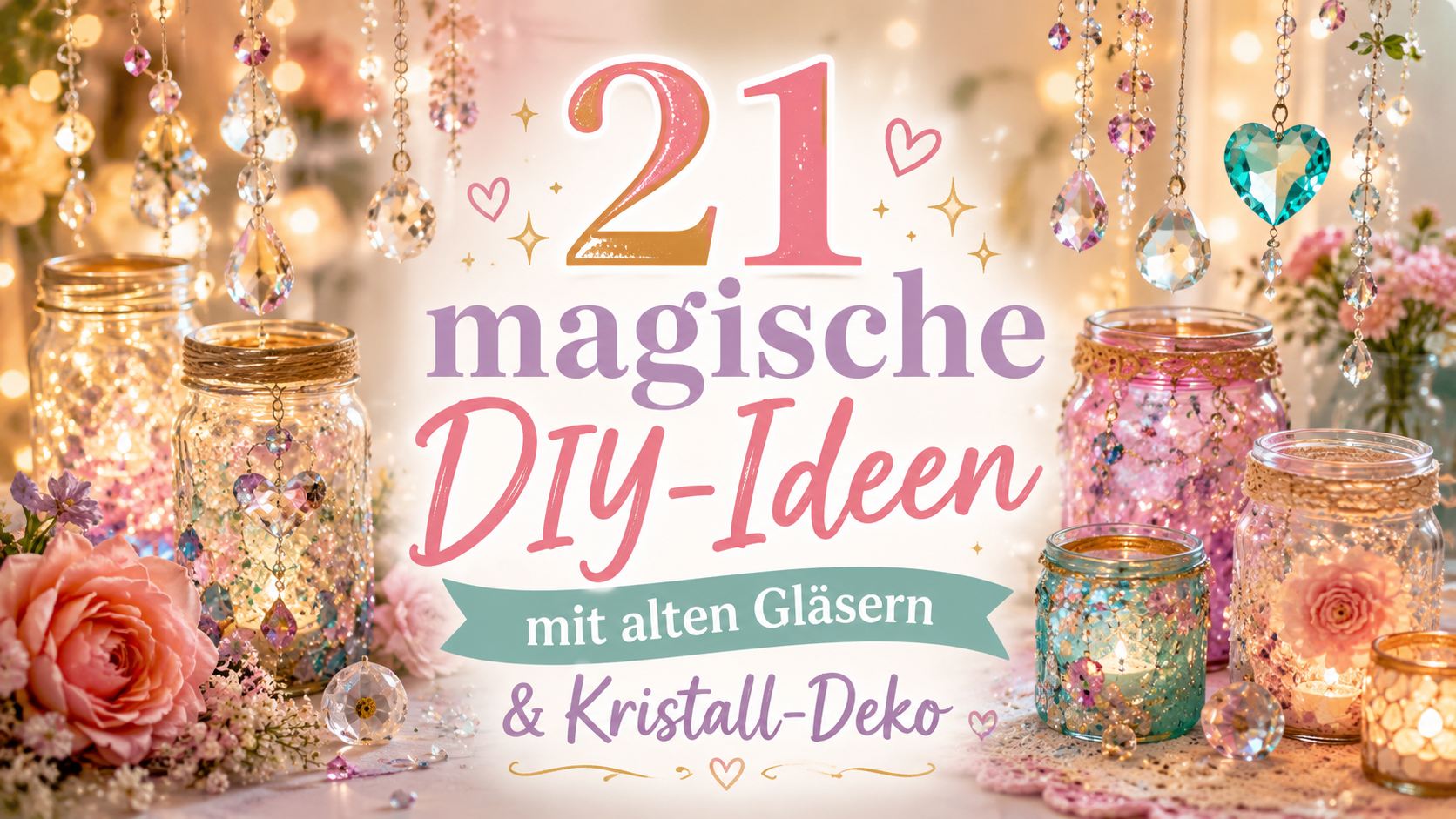 DIY Ideen mit alten Gläsern: 21 magische Projekte mit Kristall-Deko