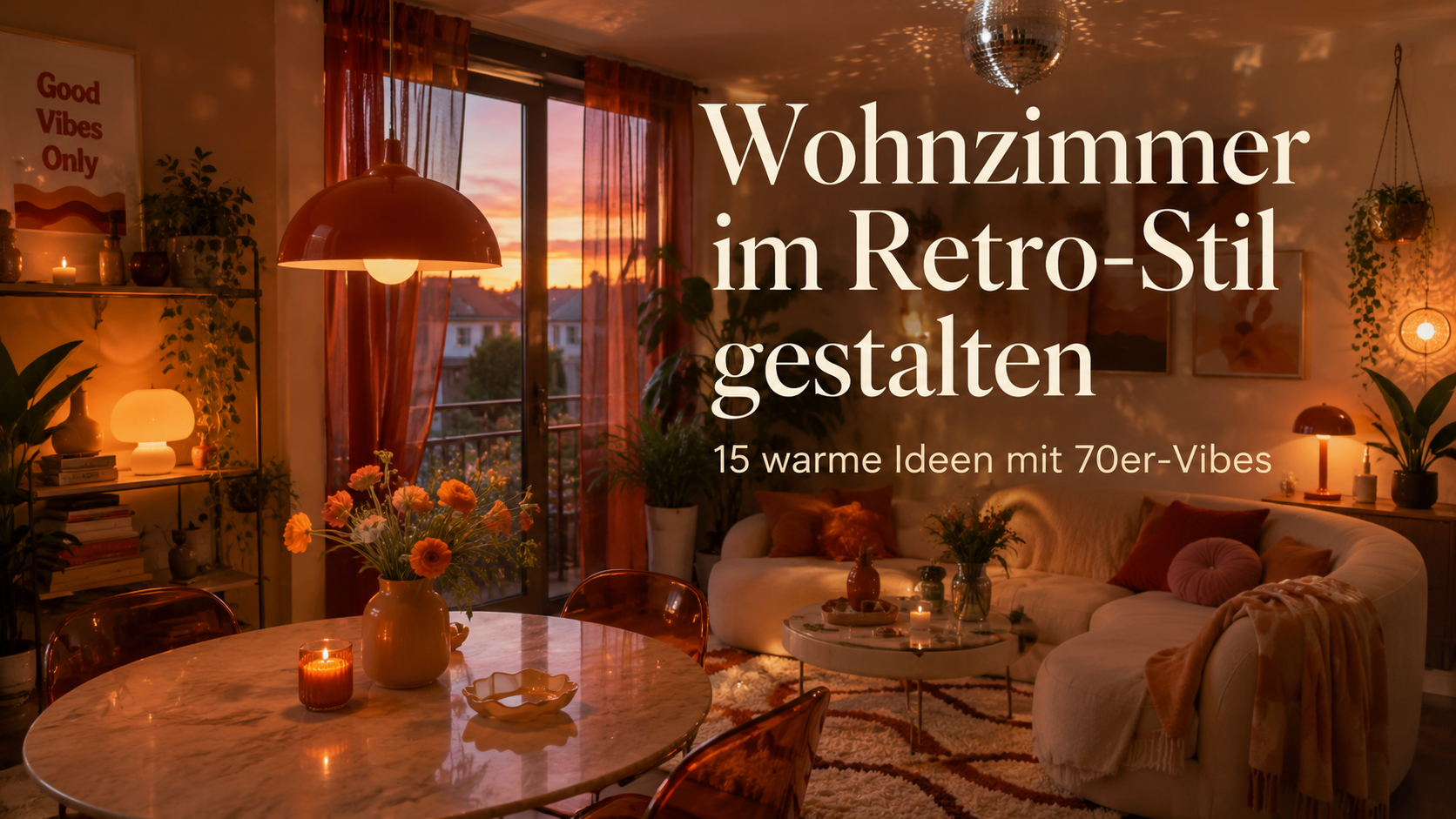 Wohnzimmer im Retro-Stil gestalten: 15 warme Ideen mit modernen 70er-Vibes