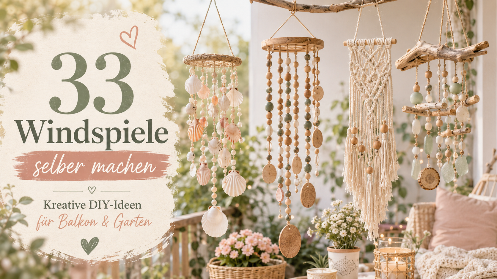 Windspiele selber machen: 33 kreative DIY-Ideen für Balkon & Garten