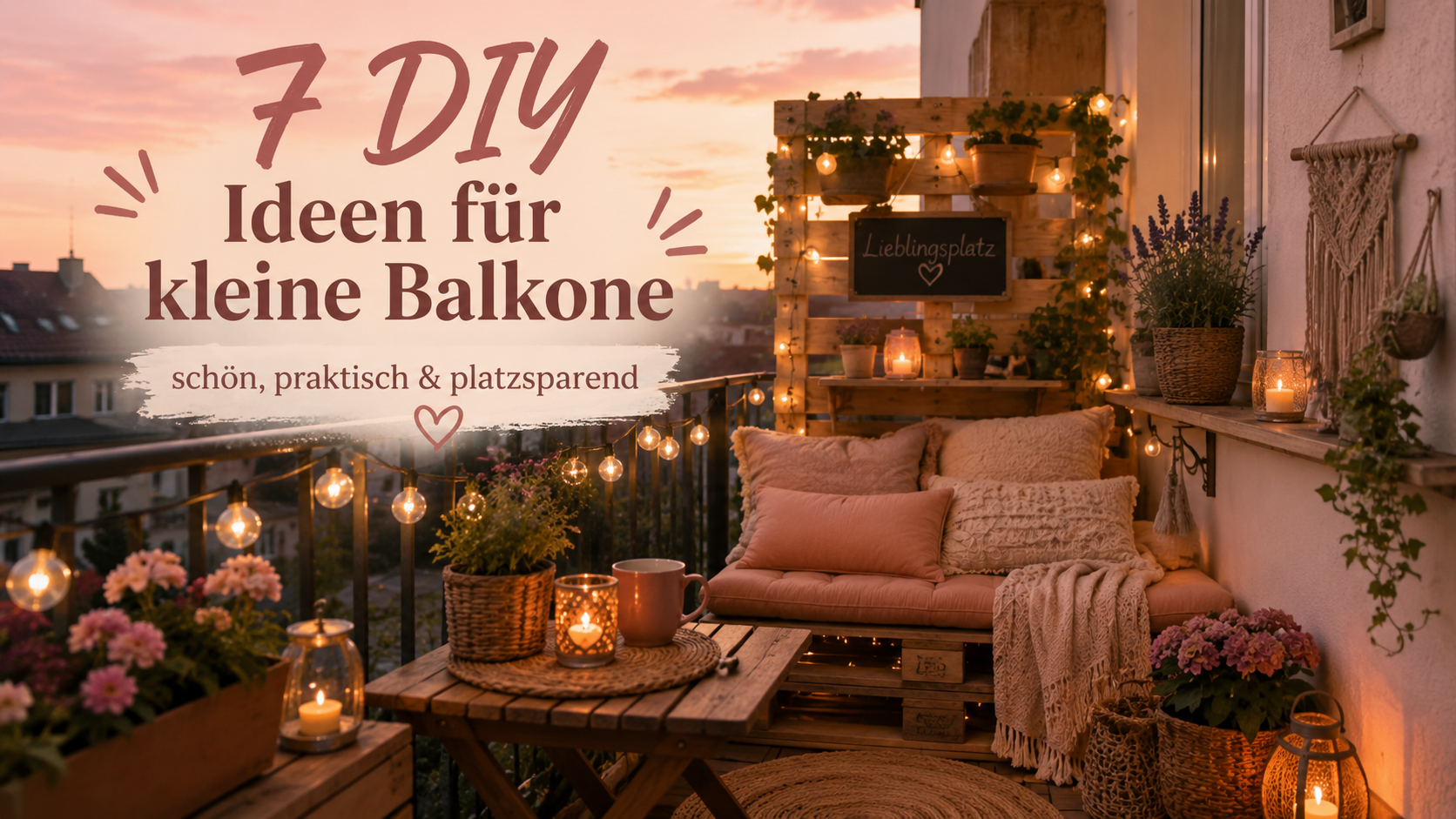 7 DIY Ideen für kleine Balkone: schön, praktisch und platzsparend