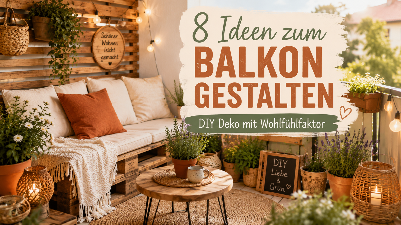 Balkon gestalten mit wenig Geld: 8 gemütliche DIY-Ideen mit Wohlfühlfaktor