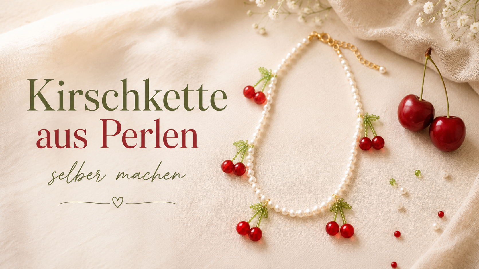 Kirschkette aus Perlen selber machen: Sommer-DIY