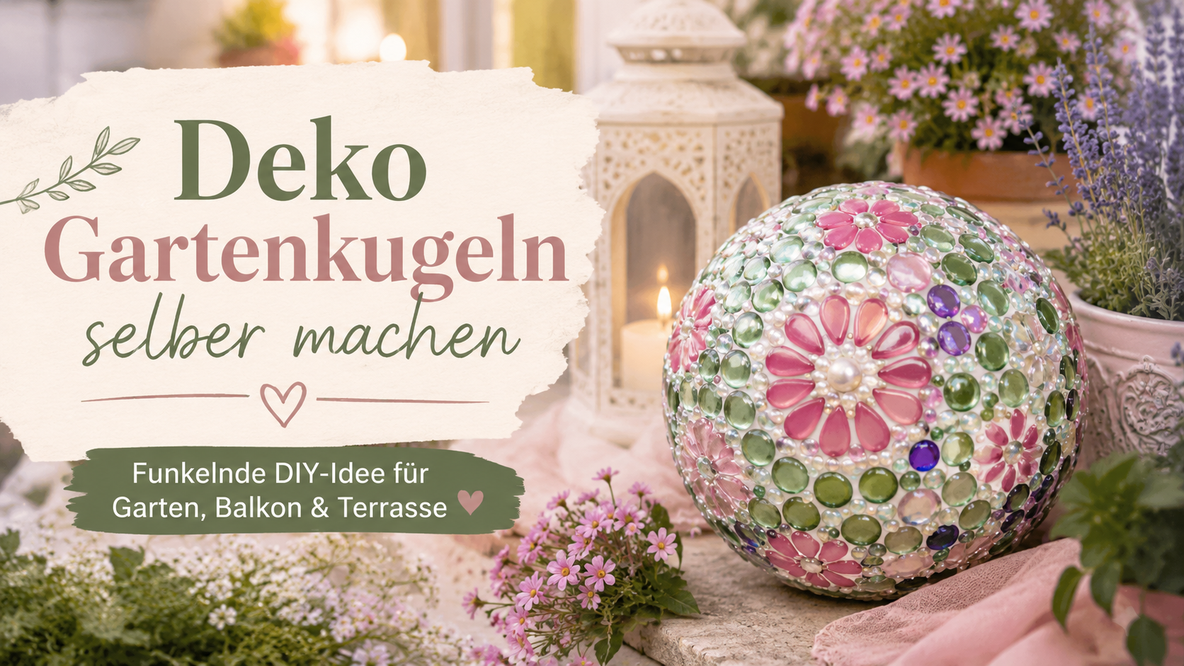 Deko Gartenkugeln selber machen: einfache DIY-Idee für Garten und Balkon