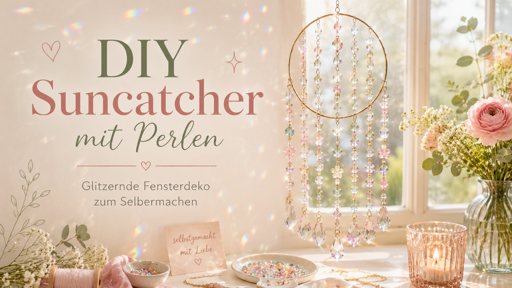 DIY Suncatcher mit Perlen: einfache Fensterdeko zum Selbermachen