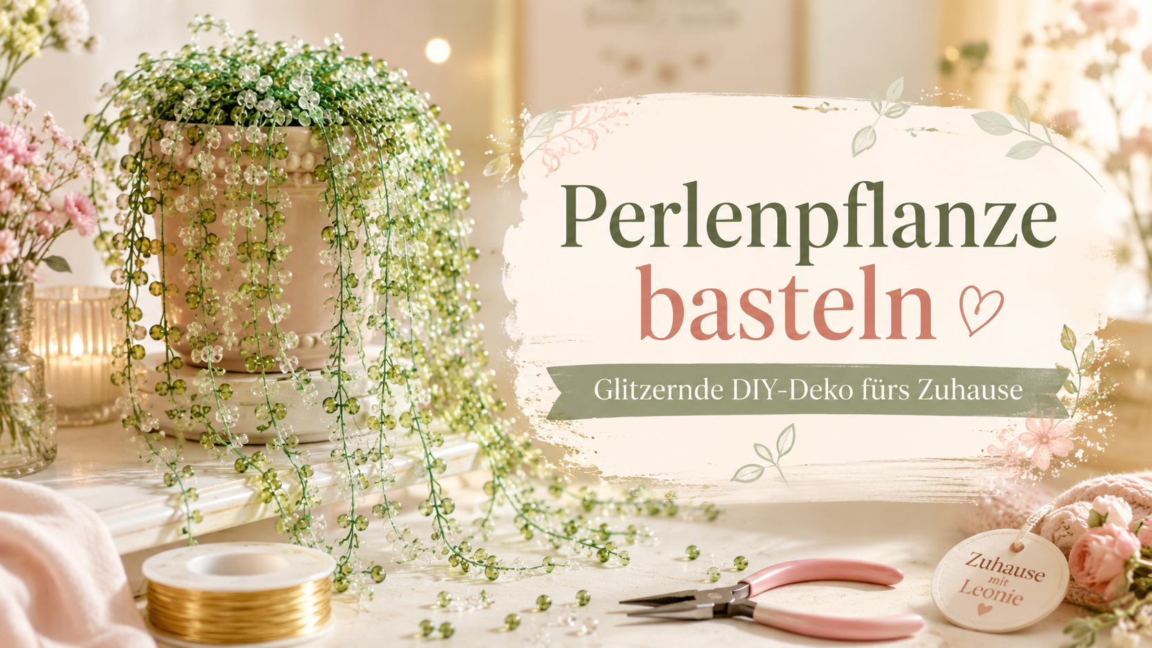 Perlenpflanze basteln: glitzernde DIY-Deko fürs Zuhause