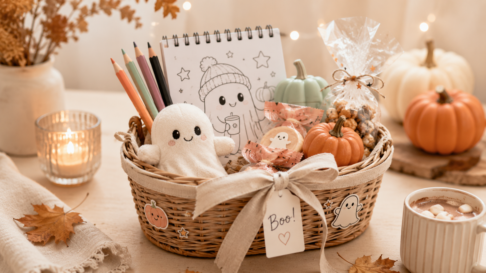 Sieben unterschiedliche Boo Baskets für Halloween