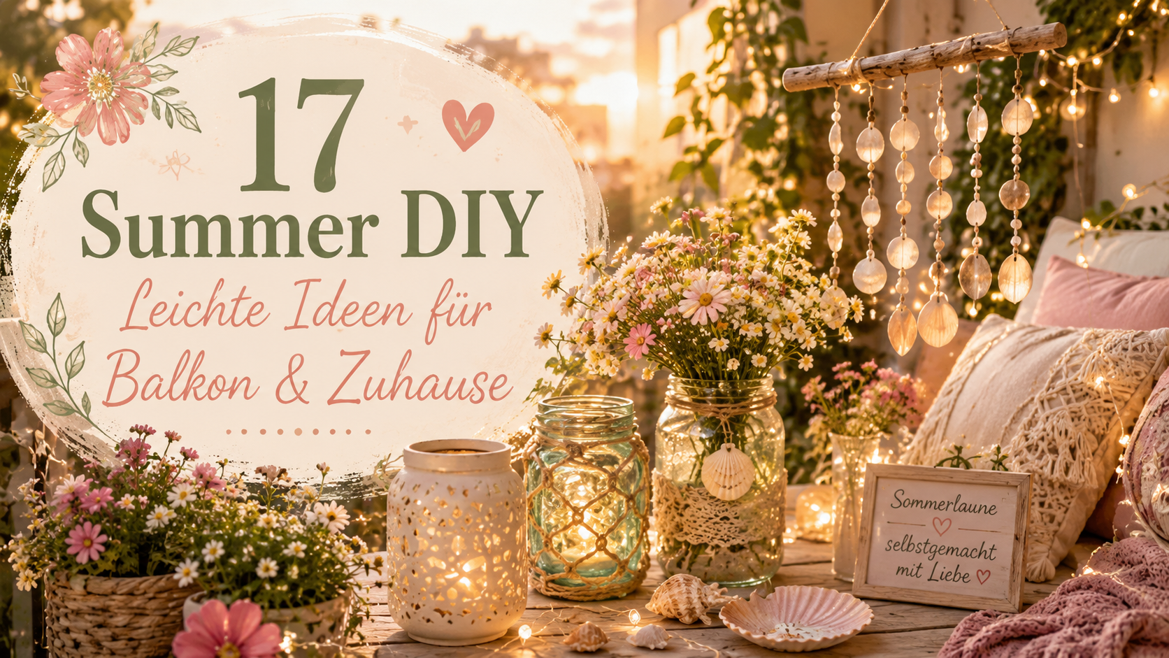 17 Summer DIY: leichte Ideen für Balkon und Zuhause