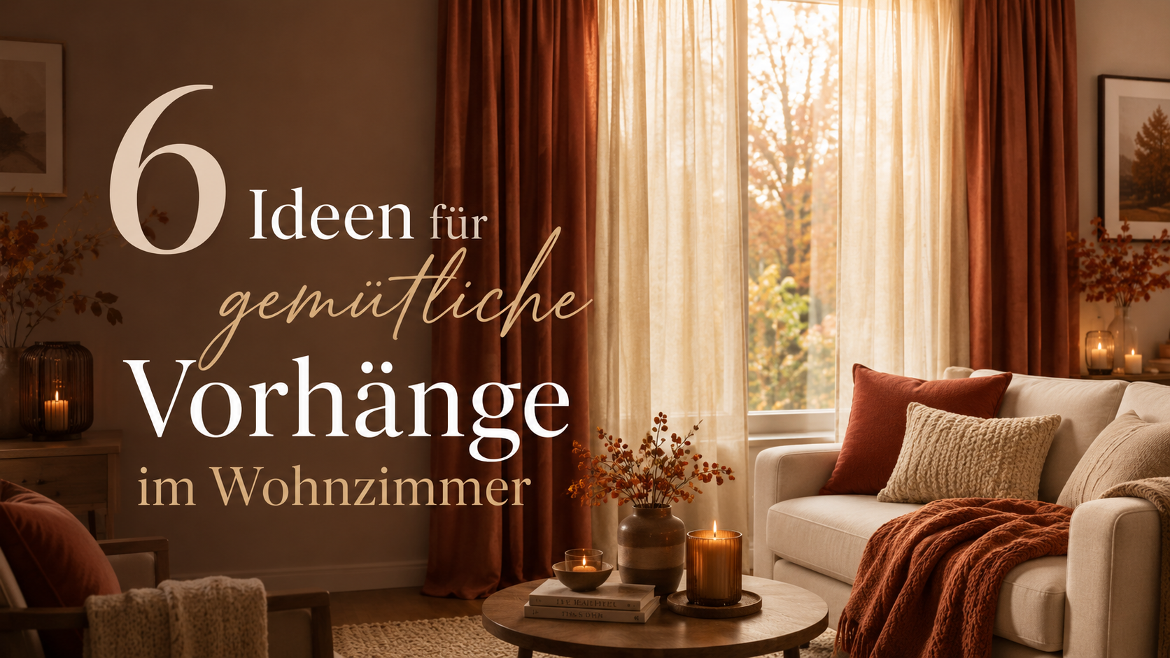Gemütliche Vorhänge Wohnzimmer: 6 Ideen für mehr Wärme & Wohnlichkeit