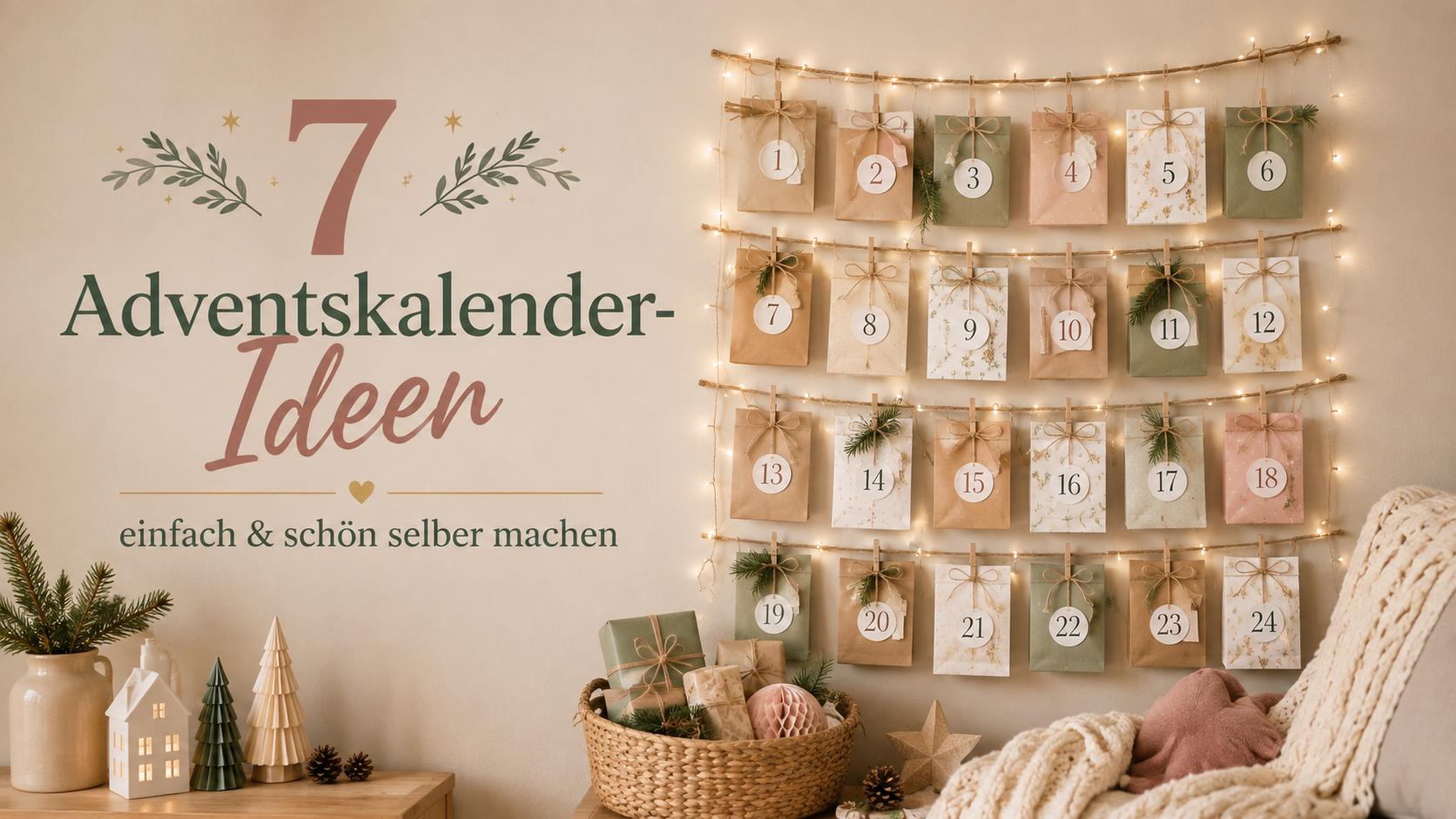 7 Adventskalender Ideen einfach & schön selber machen