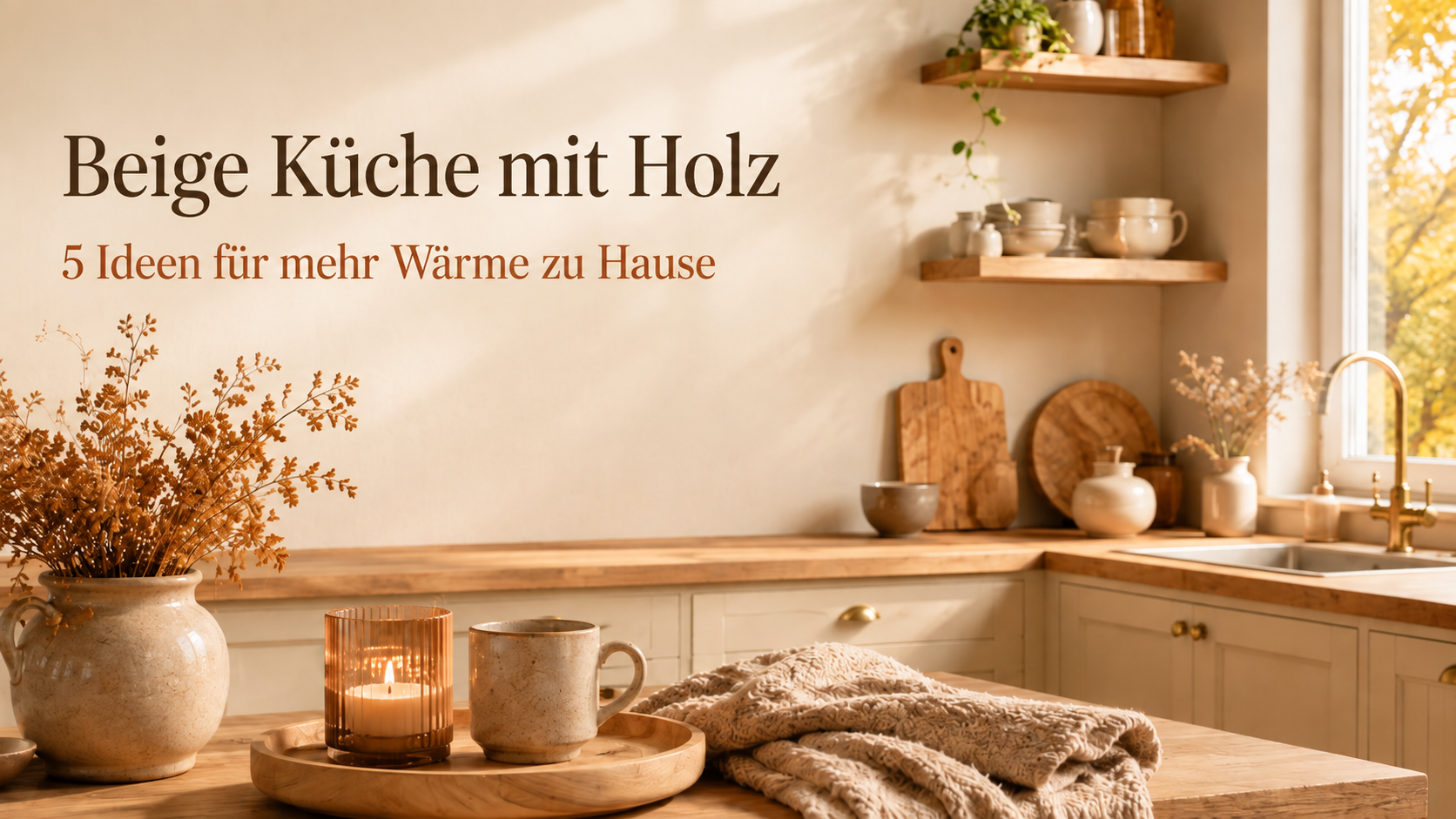 Beige Küche mit Holz: 5 warme Ideen fürs Zuhause
