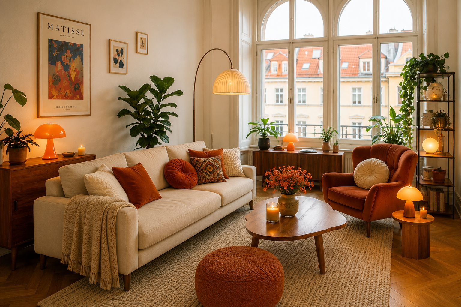 Wohnzimmer mit klar gestaltetem Sitzbereich