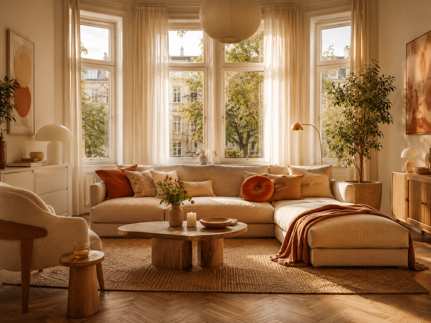 Derselbe Wohnraum nach dem Makeover